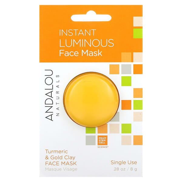 Andalou Naturals, Instant Luminous, Turmeric & Gold Clay Beauty Face Mask, 0.28 oz (8 g)
