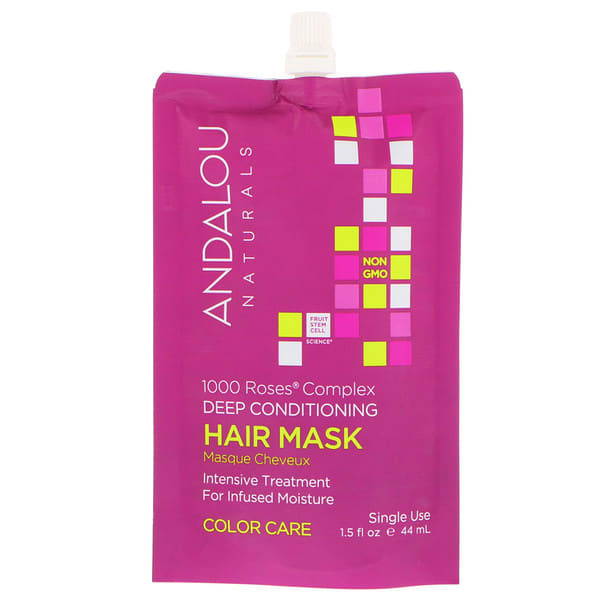 Andalou Naturals, 1000ローズコンプレックス・ディープコンディショニング、カラーケア、ヘアマスク、44ml