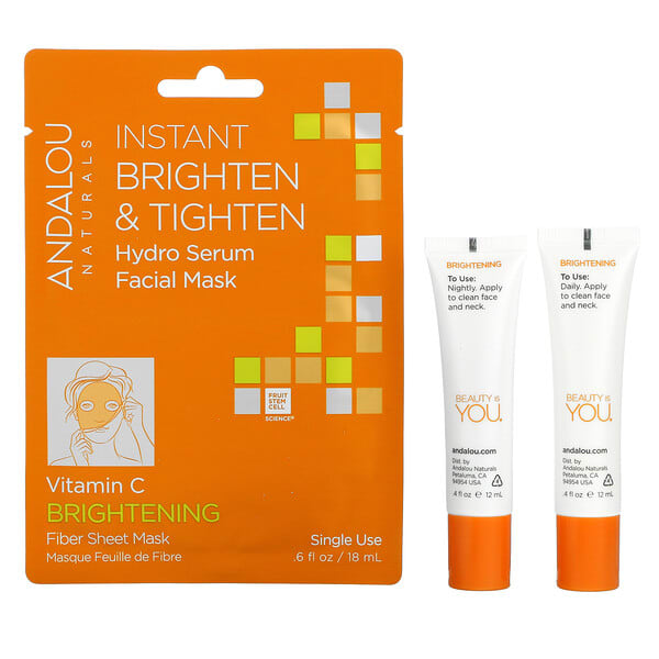 Andalou Naturals, Brightening Day to Night, 3 Piece Kit