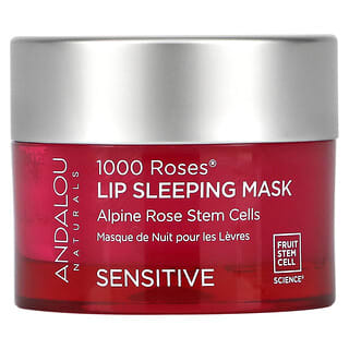 Andalou Naturals, 1000 Roses，睡眠美容唇膜，適合敏感肌膚，0.42 盎司（11.9 克）