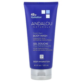 Andalou Naturals, Gel douche, Hydratation en profondeur, Pluie fraîche, 251 ml