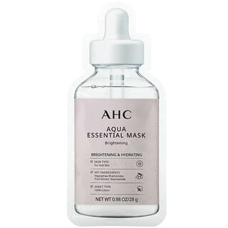 AHC, Aqua Essential Beauty Mask, Brightening & Hydrating, 1 Sheet, 0.98 oz (28 g)