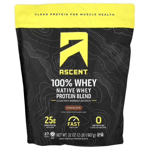 Ascent, Native Whey Protein Blend, Chocolate, 2 lb (907 g) (Discontinued Item) — product photo 1