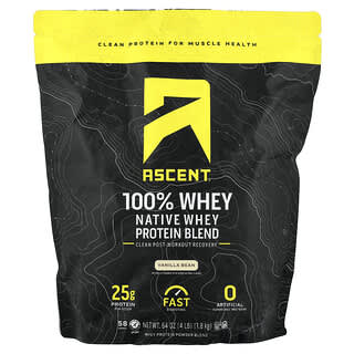 Ascent, Native Whey Protein Blend, Vanilla Bean, 4 lb (1.8 kg)