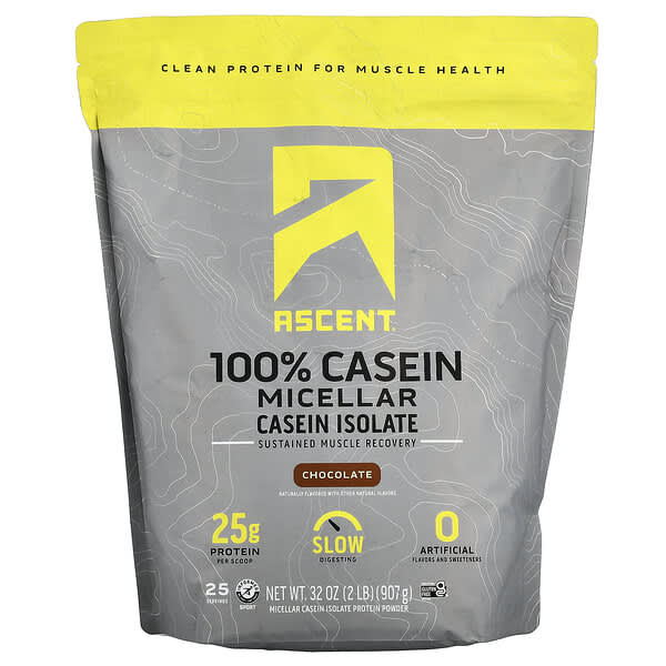 Ascent, Micellar Casein Isolate, Chocolate, 2 lb (907 g) — product photo 1