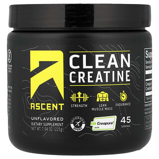 Ascent, Clean Creatine, Unflavored, 7.94 oz (225 g)