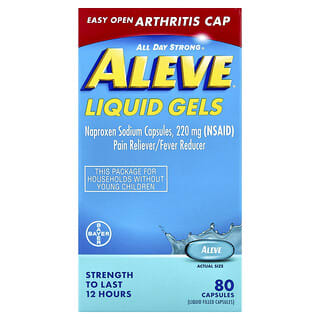 Aleve, Naproxen Sodium Capsules, Liquid Gels, 220 mg, 80 Capsules