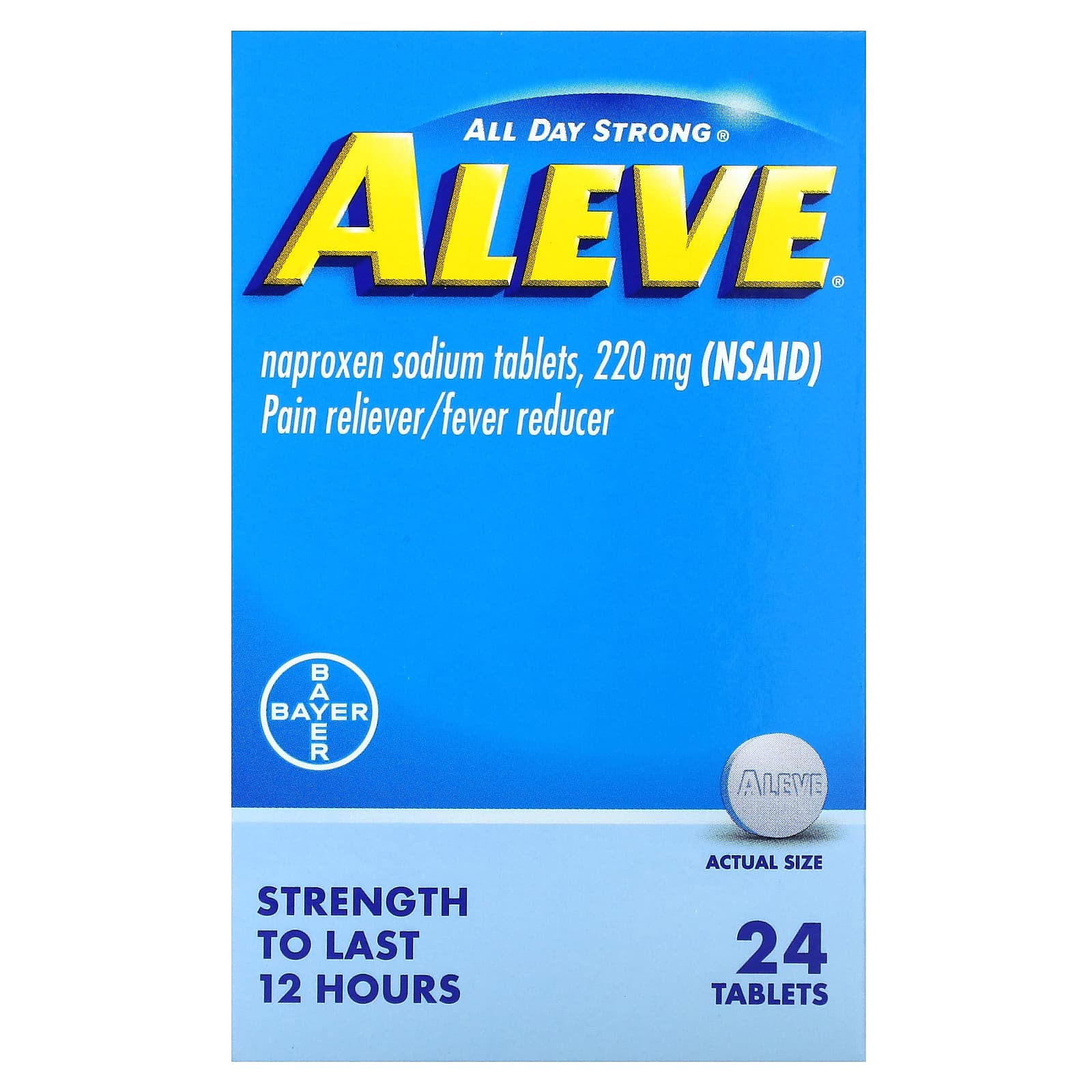 Aleve, Naproxen Sodium Tablets, 220 Mg, 24 Tablets