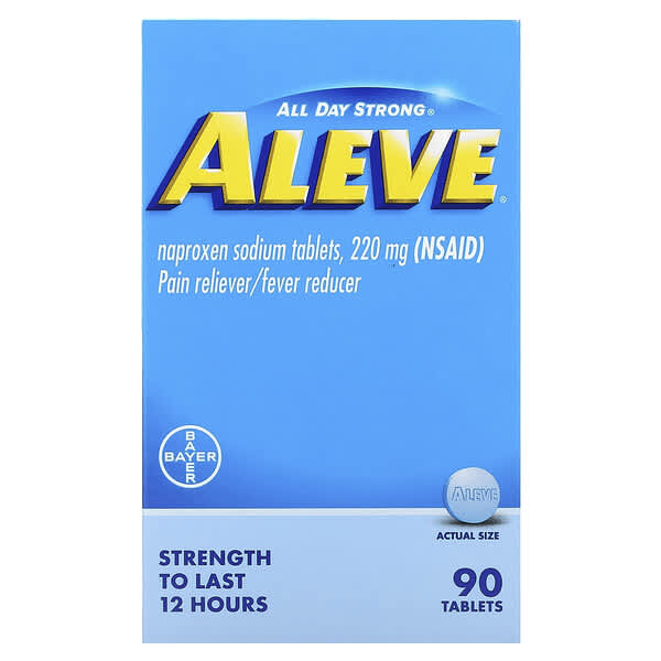 Aleve, ยาแก้ปวด/ยาลดไข้ บรรจุ 90 เม็ด