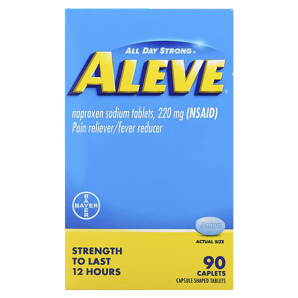 Aleve, ยาแก้ปวด/ยาลดไข้ บรรจุ 90 เม็ด