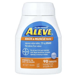 Aleve, Comprimidos de naproxeno sódico, Dolor de espalda y muscular, 220 mg, 90 comprimidos