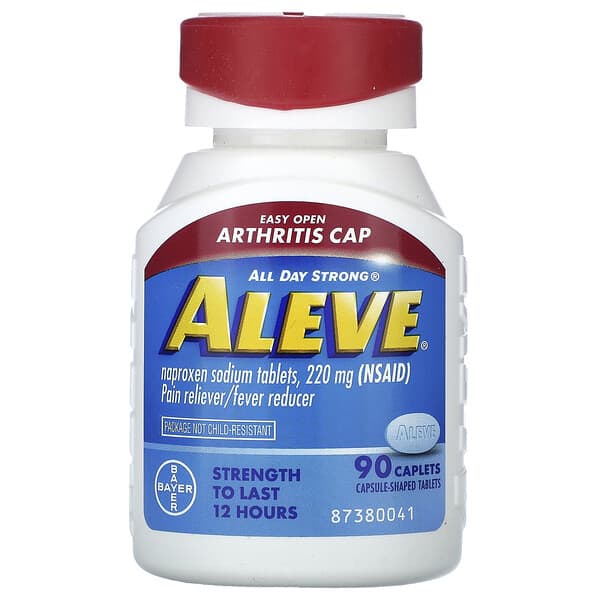 Aleve, Naxopren 鈉片，Easy Open Arthritis Cap，220 毫克，90 片囊片