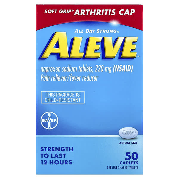 Aleve, Naproxen Sodium Tablets, 220 mg, 50 Caplets