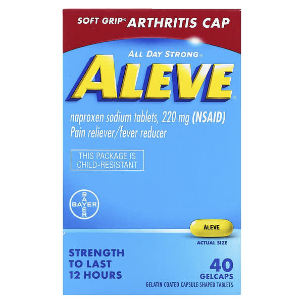 Aleve, Comprimidos de naproxeno sódico, 220 mg, 40 cápsulas de gel