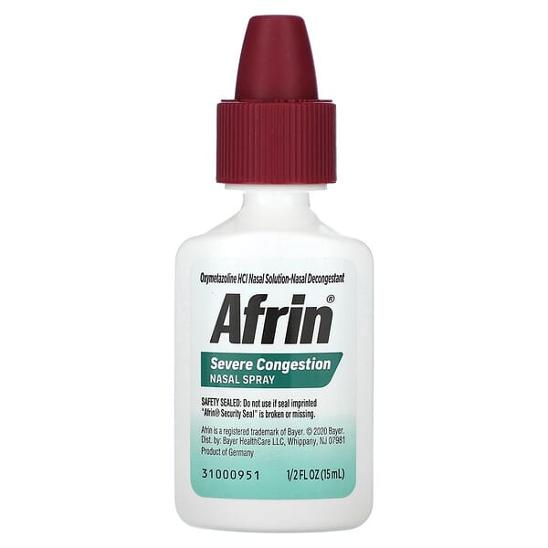 Afrin Severe Congestion Nasal Spray With Menthol, Maximum Strength 15 ML (6-Pack)
