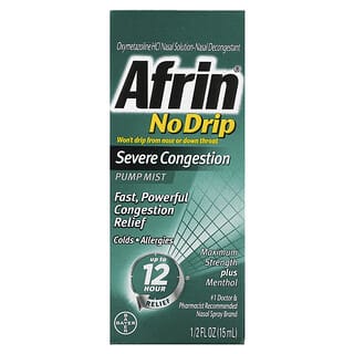 Afrin, No Drip Severe Congestion Pump Mist, 1/2 fl oz (15 ml)
