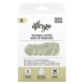 AfterSpa, Removedor de Maquiagem de Algodão Reutilizável, Conjunto de 6 Peças