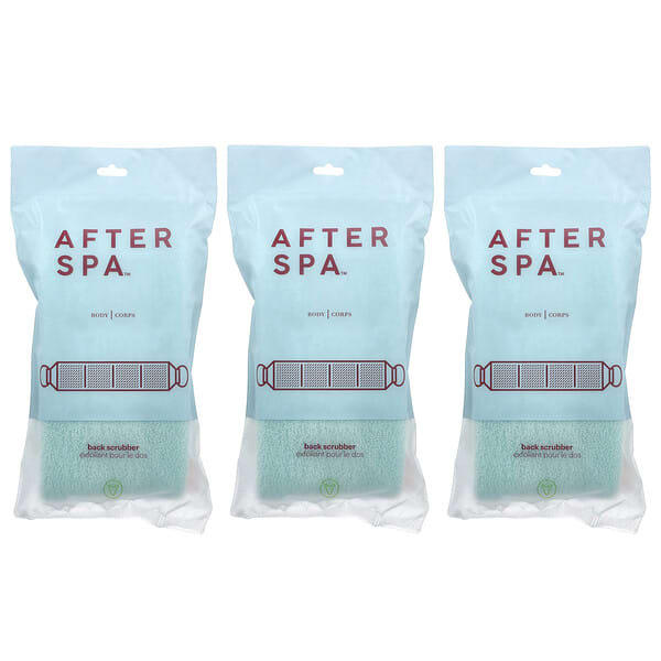 AfterSpa, Back Scrubber with Handles, 3 Scrubbers