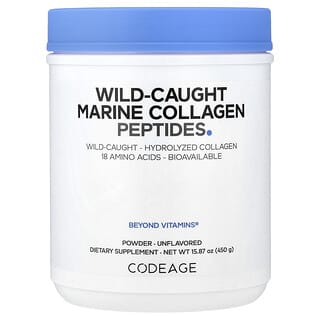 Codeage, Wildgevangen collageenpeptidepoeder uit de zee, ongeparfumeerd, 450 g
