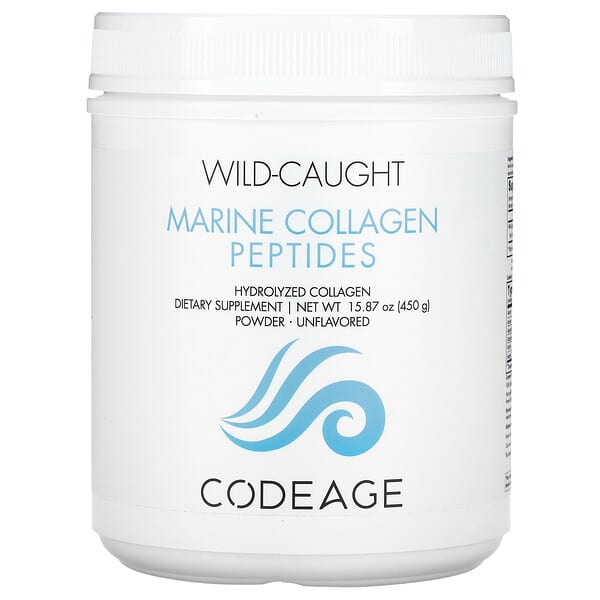 Codeage, 野外捕獲海洋膠原蛋白肽粉，水解膠原蛋白，原味，15.87 盎司（450 克）