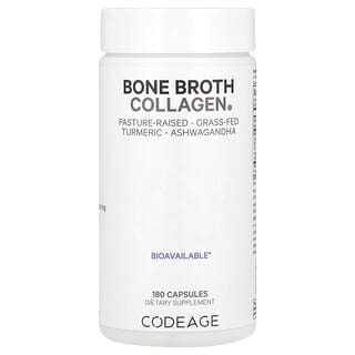 Codeage, Bone Broth Collagen, Colágeno de caldo de huesos, 180 cápsulas