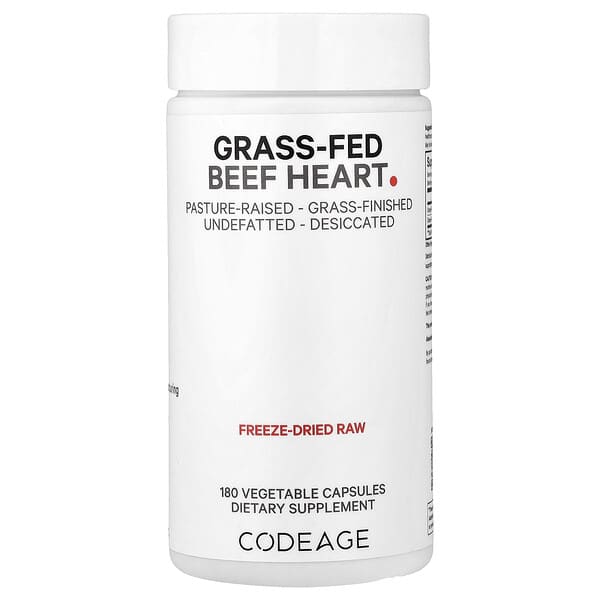 Grass-Fed Beef Heart, 180 Vegetable Capsules