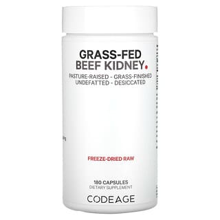 Codeage, Carne de Rim Alimentado no Pasto, Cultivado em Pasto, 180 Cápsulas