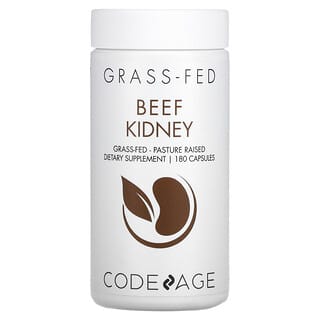 Codeage, لحم كِلى أبقار تتغذى على الأعشاب، من مواشٍ تتربى في المراعي، 180 كبسولة