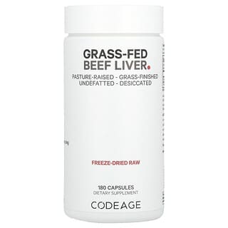 Codeage, Grass-Fed Beef Liver, 180 Capsules