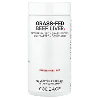 Codeage, Grass-Fed Beef Liver, 180 Capsules (500 mg per Capsule)