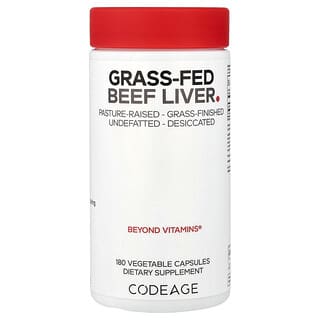 Codeage, 목초 사육 소간, 베지 캡슐 180정(캡슐 1정당 500mg)