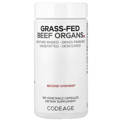 Codeage, Grass-Fed Beef Offal, 180 Vegetable Capsules