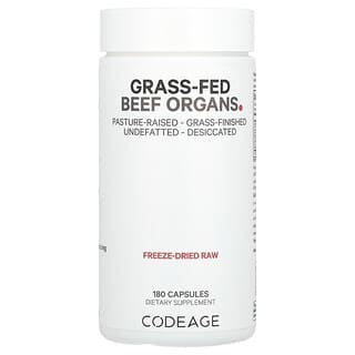 Codeage, 草饲牛内脏，牧草饲养，180 粒胶囊