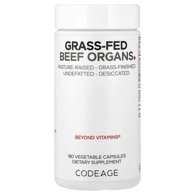 Codeage, Grass-Fed Beef Offal, 180 Vegetable Capsules