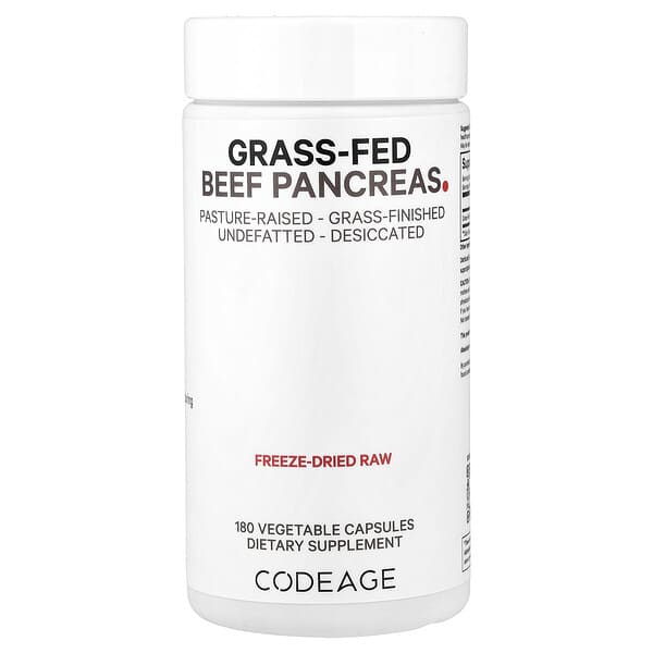 Codeage, Bazo de reses alimentadas con pasturas, 180 cápsulas vegetales (500 mg por cápsula)
