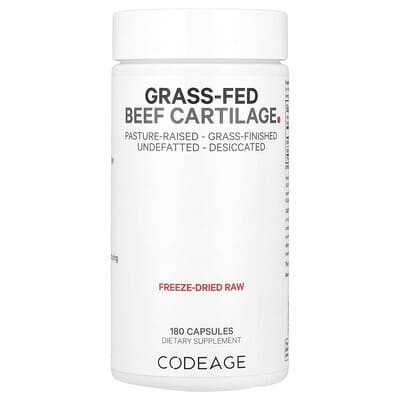 Codeage, Grass-Fed Beef Cartilage, Pasture Raised, 180 Capsules