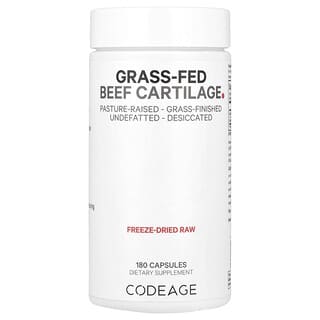 Codeage, Grass-Fed Beef Cartilage, Pasture Raised, 180 Capsules