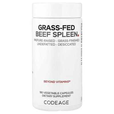 Codeage, Grass-Fed Beef Spleen, 500 mg, 180 Capsules