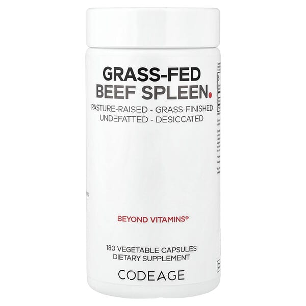 Codeage, 목초 사육 소고기 비장, 베지 캡슐 180정(캡슐 1정당 500mg)