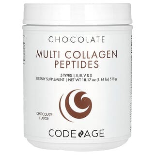 Codeage, Multi Kolajen Peptitler, 5 Tür Kolajen I, II, III, V ve X, Çikolatalı, 515 g (18,17 oz)