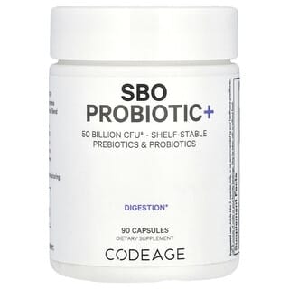 Codeage‏, מסייע לעיכול, SBO ‎Probiotic‎+‎, מכילה 50 מיליארד יחידות יוצרות מושבה, 90 כמוסות