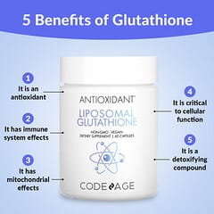 Codeage, Antioxidant, Liposomal Glutathion, Antioxidans, liposomales Glutathion, 60 Kapseln