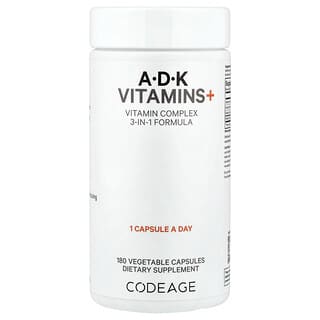 Codeage, Más vitaminas A, D y K, 180 cápsulas