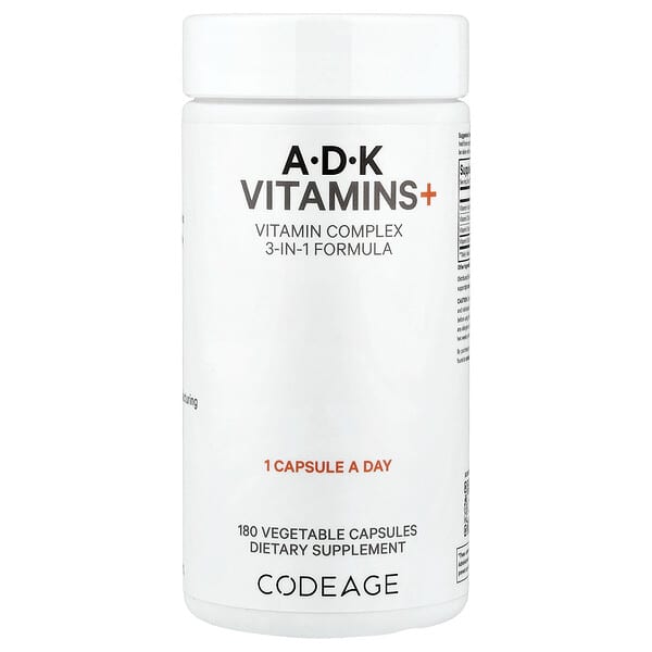 Codeage A, D, K Vitamins+, 180 Vegetable Capsules