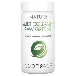 Codeage, Nature，多膠原蛋白未加工綠葉蔬菜，180 粒膠囊