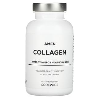 Codeage, Amen, Colágeno, Vitamina C, Ácido Hialurônico, 90 Cápsulas Vegetais