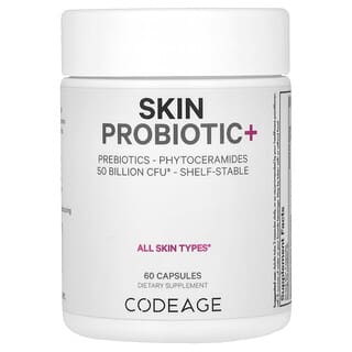 Codeage, Skin Probiotic+, 50 Billion CFU, 60 Capsules