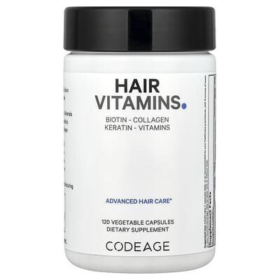 Codeage, Hair Helping Vitamins, 120 Vegetarian Capsules