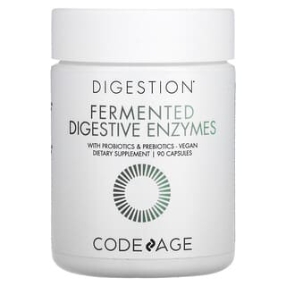 Codeage, Enzimas digestivas fermentadas con probióticos y prebióticos, Vegano, 90 cápsulas