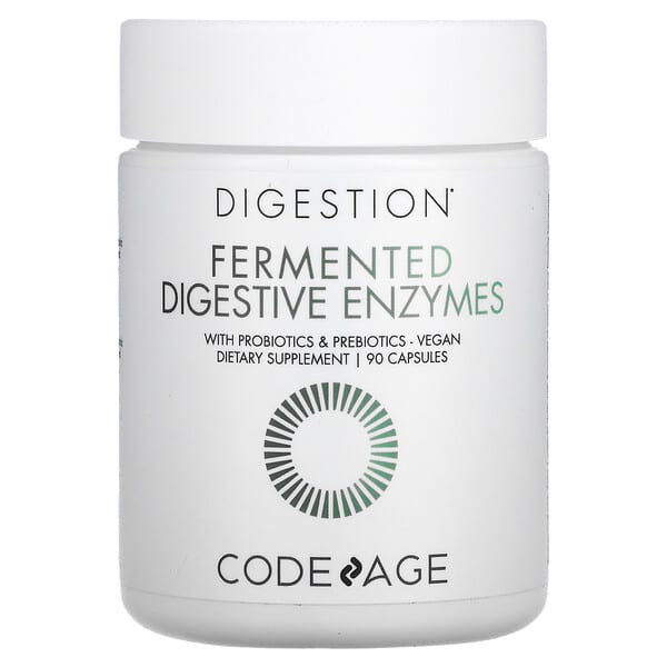 Codeage, Fermented Digestive Enzymes with Probiotics & Prebiotics, Vegan, 90 Capsules